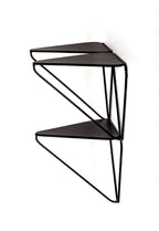 HAKU Möbel Wandregal aus Metall in Schwarz B 48-72 cm H 42-63 cm, 48 x 22 cm, H 42 cm