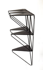 HAKU Möbel Wandregal aus Metall in Schwarz B 48-72 cm H 42-63 cm, 72 x 22 cm, H 63 cm