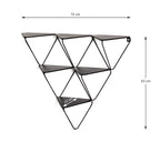 HAKU Möbel Wandregal aus Metall in Schwarz B 48-72 cm H 42-63 cm, 72 x 22 cm, H 63 cm