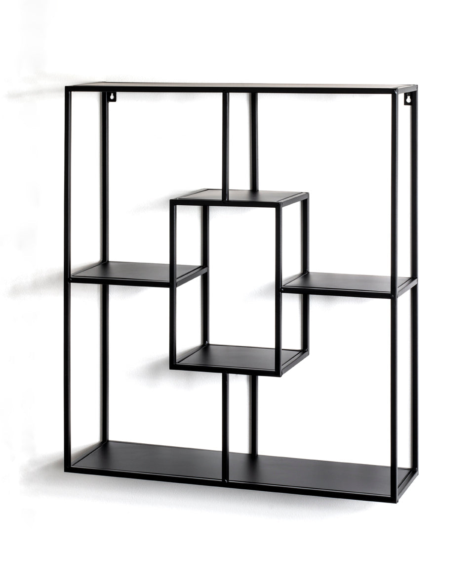 HAKU Möbel Wandregal aus Metall in Schwarz 60 x 18 x 70 cm