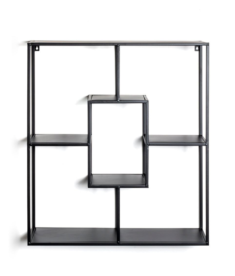 HAKU Möbel Wandregal aus Metall in Schwarz 60 x 18 x 70 cm