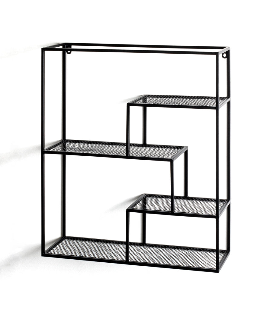 HAKU Möbel Wandregal aus Metall in Schwarz 50 x 18 x 60 cm