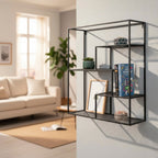 HAKU Möbel Wandregal aus Metall in Schwarz 50 x 18 x 60 cm