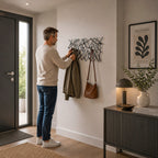 HAKU Möbel Wandgarderobe aus Metall 60 x 5 x 30 cm in Schwarz