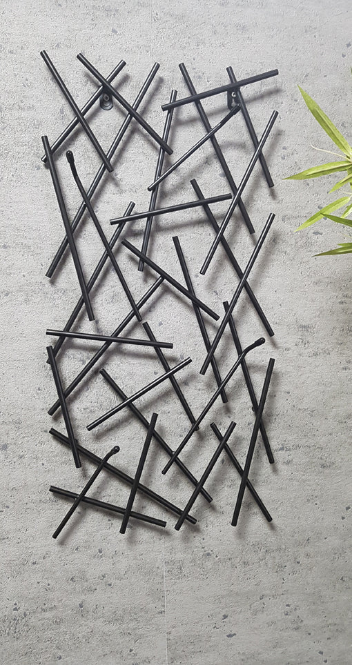 HAKU Möbel Wandgarderobe aus Metall 30 x 5 x 60 cm in Schwarz
