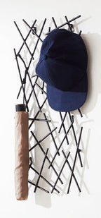 HAKU Möbel Wandgarderobe aus Metall 30 x 5 x 60 cm in Schwarz