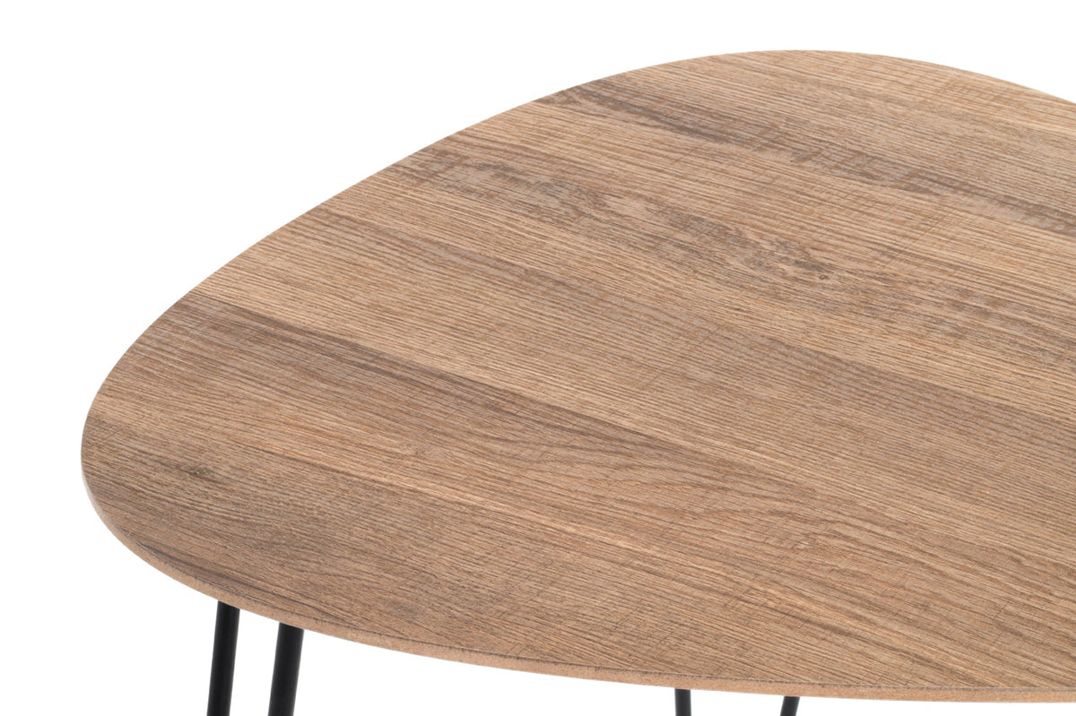 HAKU Möbel Beistelltisch aus MDF kratzbeständig in Braun B 40-48 cm H 43-48 cm, 40 x 40 cm, H 43 cm in Eiche, Schwarz