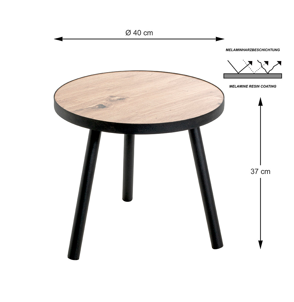 HAKU Möbel Beistelltisch aus MDF kratzbeständig in Braun 40 x 37 cm