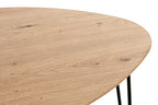 HAKU Möbel Beistelltisch aus MDF kratzbeständig in Braun B 40-48 cm H 43-48 cm, 48 x 48 cm, H 48 cm in Eiche, Schwarz (Eiche hell)