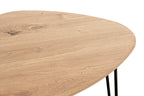 HAKU Möbel Beistelltisch aus MDF kratzbeständig in Braun B 40-48 cm H 43-48 cm, 40 x 40 cm, H 43 cm in Eiche, Schwarz (Eiche hell)