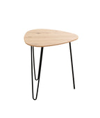 HAKU Möbel Beistelltisch aus MDF kratzbeständig in Braun B 40-48 cm H 43-48 cm, 40 x 40 cm, H 43 cm in Eiche, Schwarz (Eiche hell)