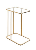 HAKU Möbel Beistelltisch aus Metall mit Glas in Gold 45 x 30 x 65 cm