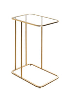 HAKU Möbel Beistelltisch aus Metall mit Glas in Gold 45 x 30 x 65 cm
