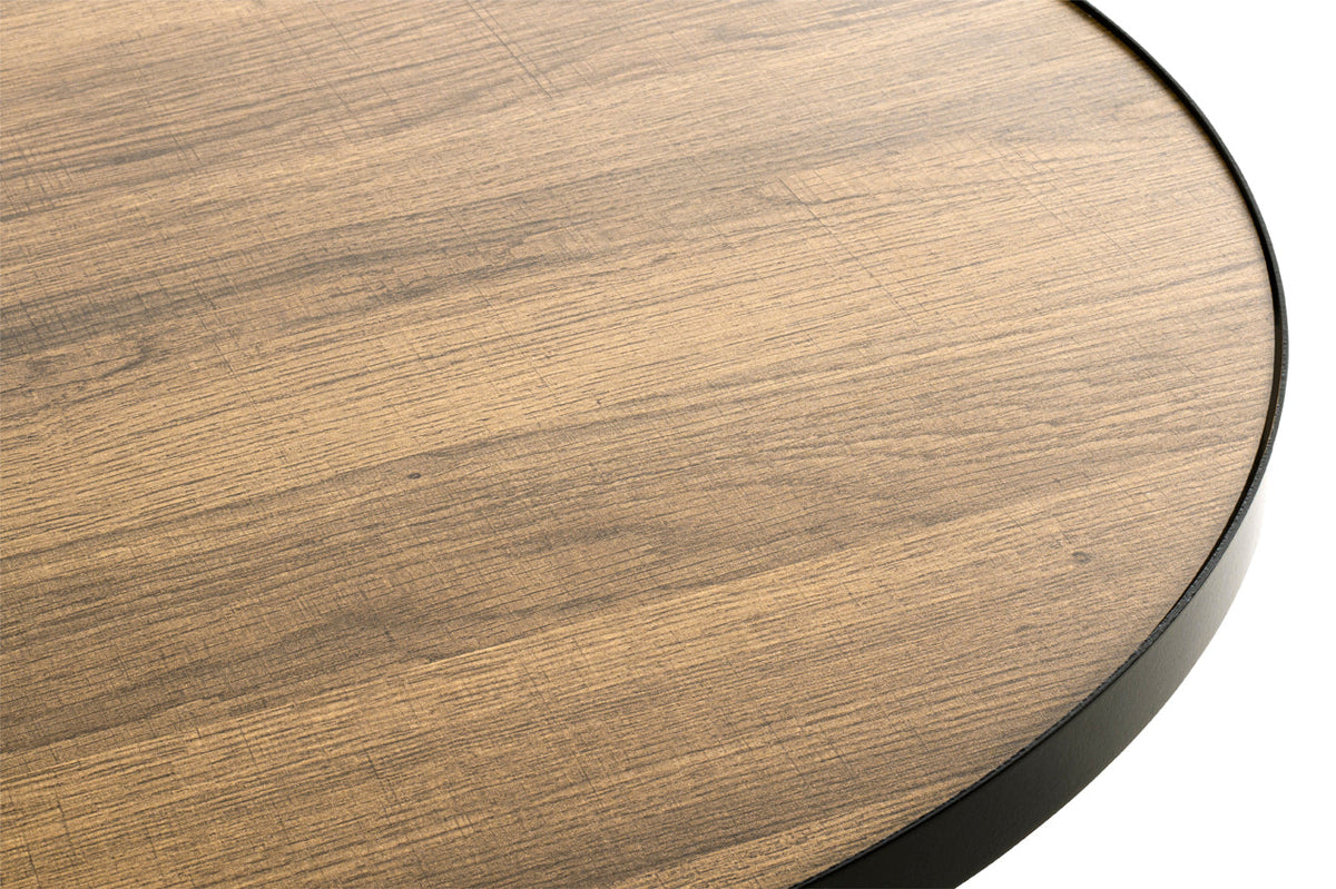 HAKU Möbel Beistelltisch aus MDF kratzbeständig in Braun 60 x 48 cm in Eiche, Schwarz