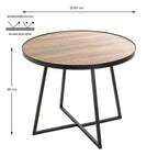 HAKU Möbel Beistelltisch aus MDF kratzbeständig in Braun 60 x 48 cm in Eiche, Schwarz