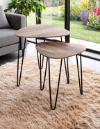 HAKU Möbel Beistelltisch aus MDF kratzbeständig in Braun B 40-48 cm H 43-48 cm, 40 x 40 cm, H 43 cm
