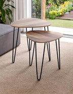 HAKU Möbel Beistelltisch aus MDF kratzbeständig in Braun B 40-48 cm H 43-48 cm, 40 x 40 cm, H 43 cm