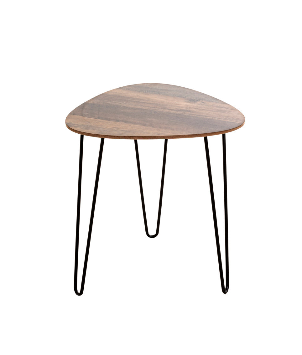 HAKU Möbel Beistelltisch aus MDF kratzbeständig in Braun B 40-48 cm H 43-48 cm, 40 x 40 cm, H 43 cm