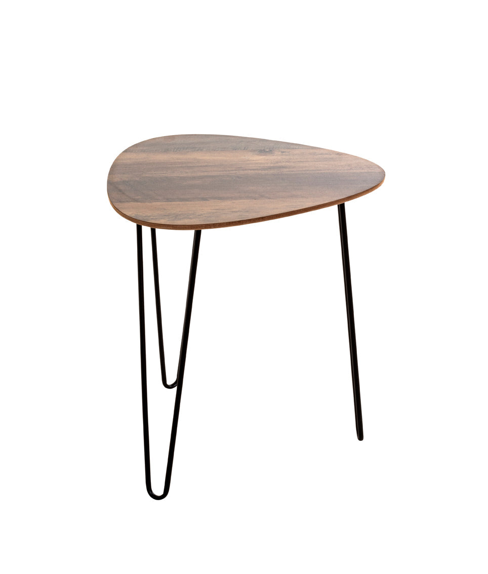 HAKU Möbel Beistelltisch aus MDF kratzbeständig in Braun B 40-48 cm H 43-48 cm, 40 x 40 cm, H 43 cm