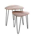 HAKU Möbel Beistelltisch aus MDF kratzbeständig in Braun B 40-48 cm H 43-48 cm, 40 x 40 cm, H 43 cm