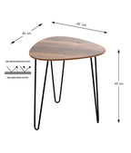 HAKU Möbel Beistelltisch aus MDF kratzbeständig in Braun B 40-48 cm H 43-48 cm, 40 x 40 cm, H 43 cm