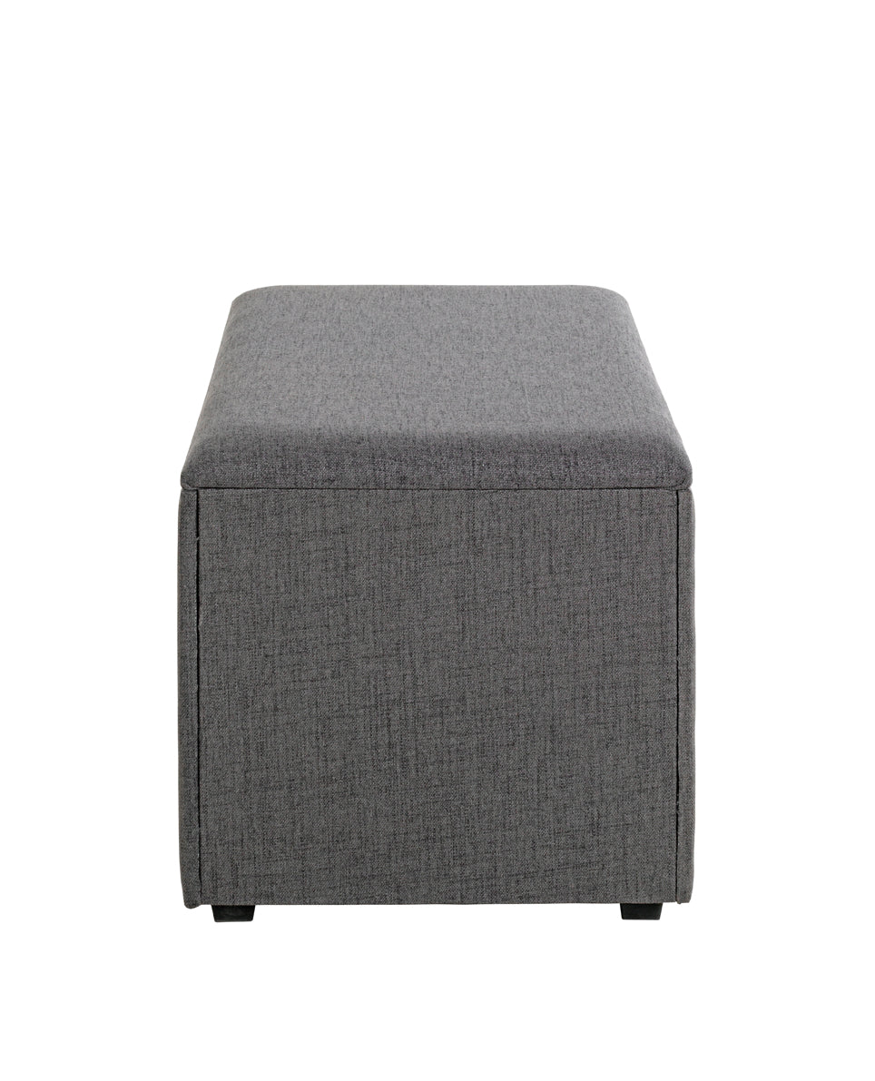 HAKU Möbel Sitztruhe aus Textil gepolstert in Anthrazit 65 x 40 x 42 cm