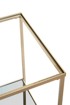 HAKU Möbel Beistelltisch aus Metall mit Glas in Gold 39 x 39 x 55 cm