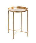 HAKU Möbel Beistelltisch aus Metall X-Gestell 39 x 50 cm in Gold
