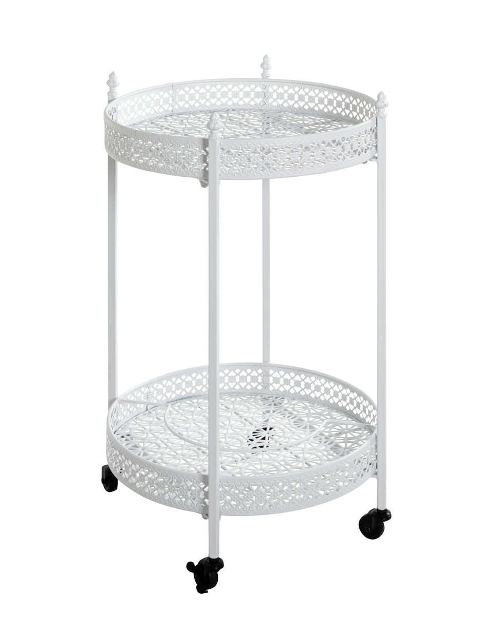 HAKU Möbel Servierwagen aus Metall in Weiss 45 x 74 cm