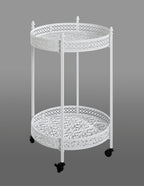 HAKU Möbel Servierwagen aus Metall in Weiss 45 x 74 cm