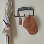 HAKU Möbel Wandgarderobe aus Metall in Schwarz B 30-60 cm H 10-25 cm, 30 x 8 cm, H 10 cm