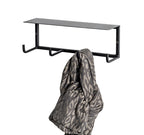 HAKU Möbel Wandgarderobe aus Metall in Schwarz B 30-60 cm H 10-25 cm, 30 x 8 cm, H 10 cm