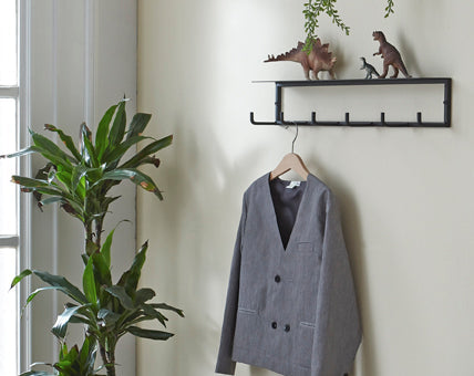 HAKU Möbel Wandgarderobe aus Metall in Schwarz B 30-60 cm H 10-25 cm, 60 x 8 cm, H 10 cm