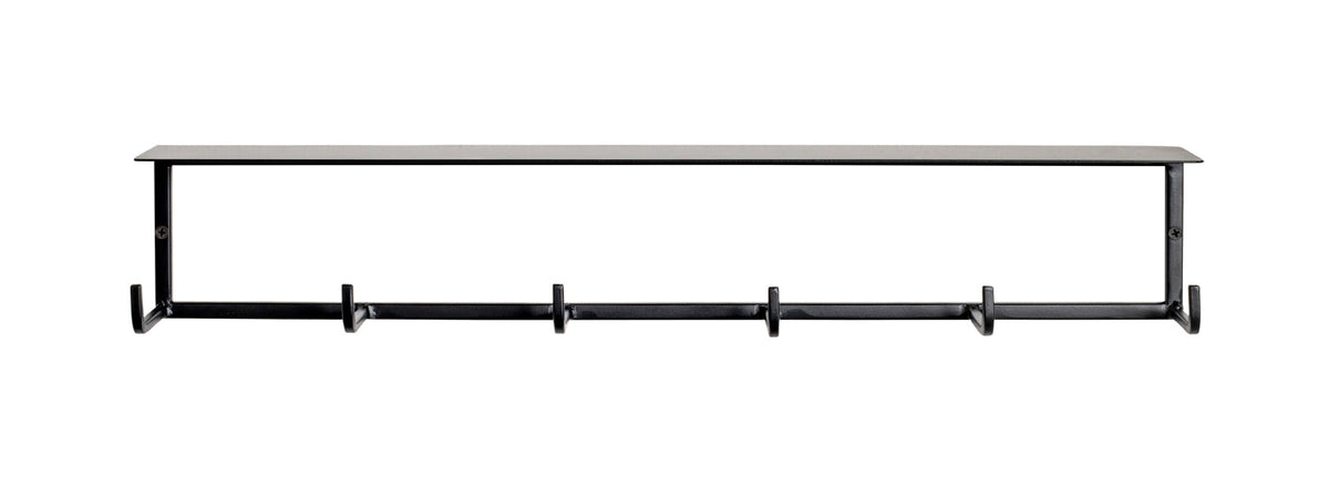 HAKU Möbel Wandgarderobe aus Metall in Schwarz B 30-60 cm H 10-25 cm, 60 x 8 cm, H 10 cm