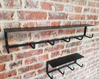 HAKU Möbel Wandgarderobe aus Metall in Schwarz B 30-60 cm H 10-25 cm, 60 x 8 cm, H 10 cm