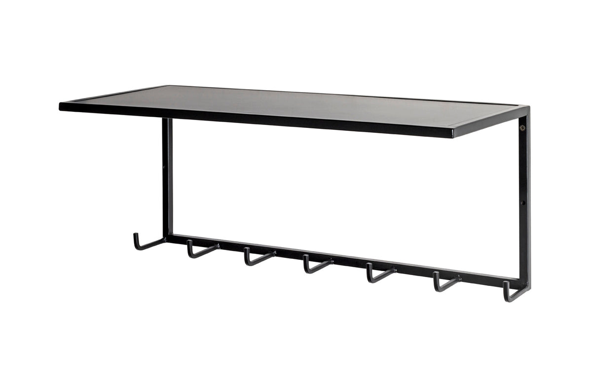HAKU Möbel Wandgarderobe aus Metall in Schwarz B 30-60 cm H 10-25 cm, 60 x 25 cm, H 25 cm