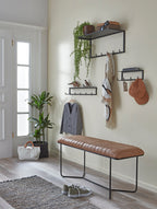 HAKU Möbel Wandgarderobe aus Metall in Schwarz B 30-60 cm H 10-25 cm, 60 x 25 cm, H 25 cm