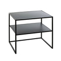 HAKU Möbel Beistelltisch aus Metall auf Kufen in Schwarz 50 x 40 x 45 cm