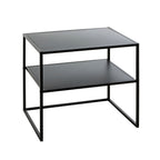 HAKU Möbel Beistelltisch aus Metall auf Kufen in Schwarz 50 x 40 x 45 cm