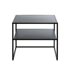 HAKU Möbel Beistelltisch aus Metall auf Kufen in Schwarz 50 x 40 x 45 cm