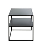 HAKU Möbel Beistelltisch aus Metall auf Kufen in Schwarz 50 x 40 x 45 cm