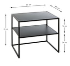 HAKU Möbel Beistelltisch aus Metall auf Kufen in Schwarz 50 x 40 x 45 cm