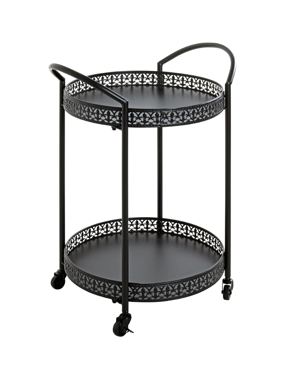 HAKU Möbel Servierwagen aus Metall in Schwarz 51 x 42 x 71 cm