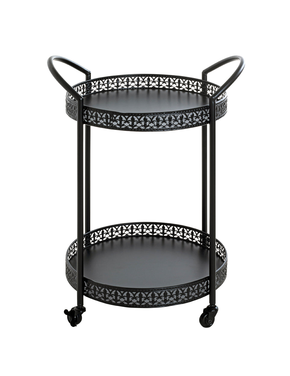 HAKU Möbel Servierwagen aus Metall in Schwarz 51 x 42 x 71 cm