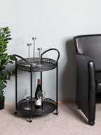 HAKU Möbel Servierwagen aus Metall in Schwarz 51 x 42 x 71 cm