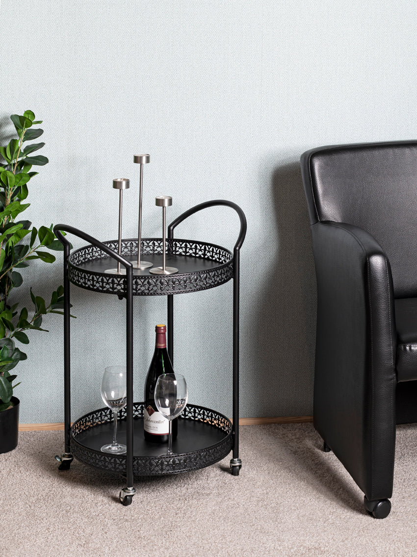 HAKU Möbel Servierwagen aus Metall in Schwarz 51 x 42 x 71 cm