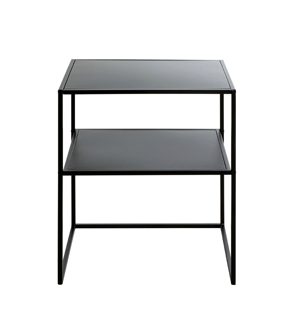HAKU Möbel Beistelltisch aus Metall auf Kufen in Schwarz 50 x 40 x 60 cm