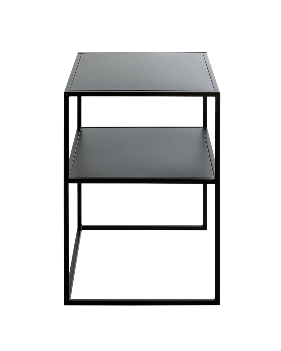 HAKU Möbel Beistelltisch aus Metall auf Kufen in Schwarz 50 x 40 x 60 cm