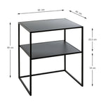 HAKU Möbel Beistelltisch aus Metall auf Kufen in Schwarz 50 x 40 x 60 cm