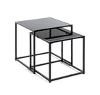 HAKU Möbel Beistelltisch aus Metall mit Glas in Schwarz